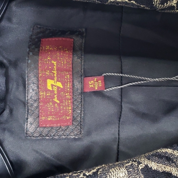 7 FOR ALL MANKIND Metallic Jacquard Blazer Sz. XSM - Picture 2 of 12